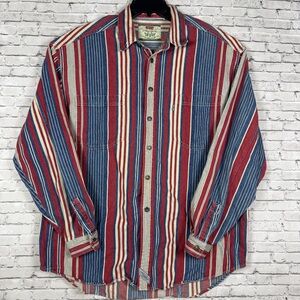 Levi's Red White and Blue Button Up Striped Casual Shirt Size Large